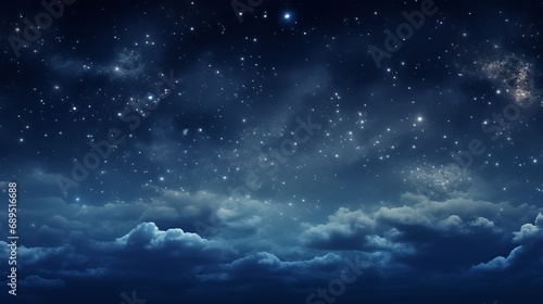 Cloud and starry night sky space photo