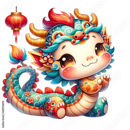 2024 Cute Dragon clipart  Chinese New Year Watercolor Clipart  Baby Dragon for kids  Chinese Lunar New Year  Holiday Graphic PNG
