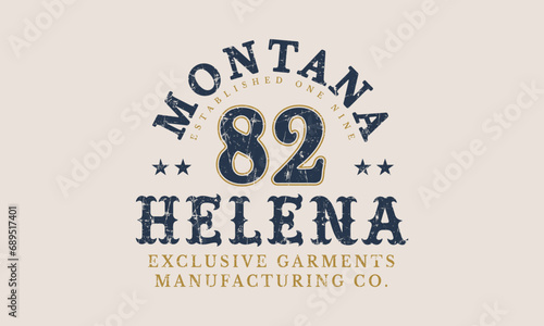 Montana Vintage typography college varsity slogan print for graphic tee t shirt or sweatshirt - Vector
