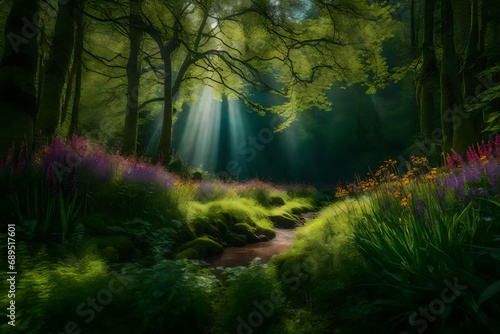 Imagine a scenario where a hidden treasure is found within the beauty of this spring background