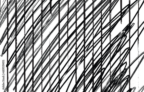 Seamless pattern of stripes & Scribble ink brush. multi layered composition of uneven, messy lines looped into a ball abstract vector stock illustration