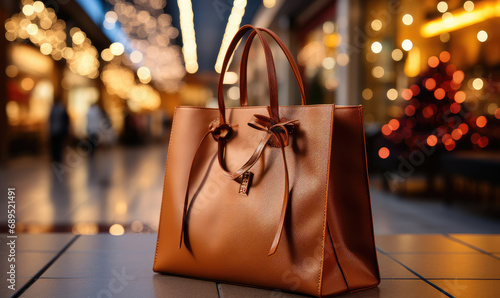 Backpacks placed on the ground in front of street background photo