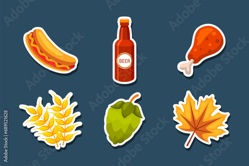 Cartoon Oktoberfest Sticker Set Collection