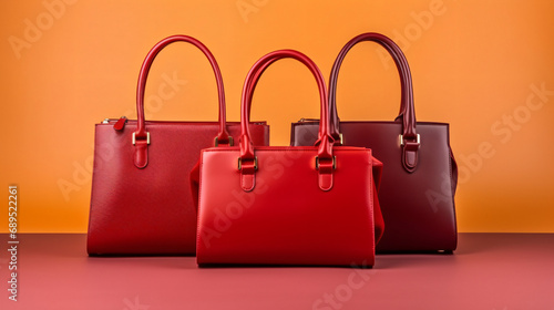 Various leather handbags
