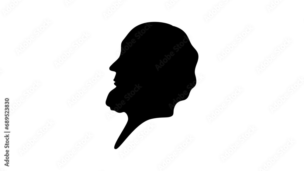 Charles Grandison Finney, black isolated silhouette Charles Grandison Finney, black isolated silhouette