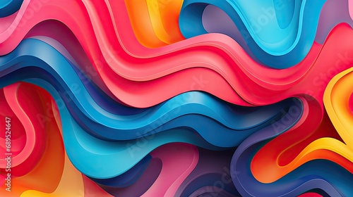 Colorful fluid abstract  3D. Generative AI