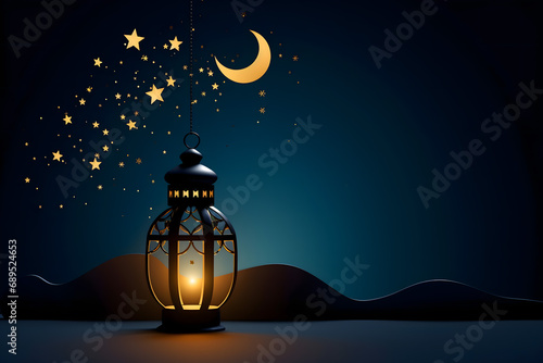 ramadan Kareem, Ramadan crescent moon, Eid Mubarak Islamic festival social media banner and Eid Mubarak Post Template, isolated background photo