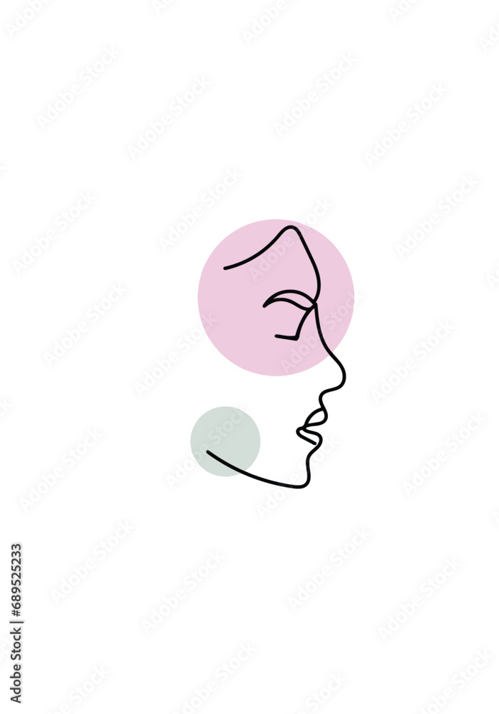 Face line icon. Hand drawn minimalistic style. Vector illustration for web design or print.