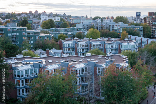 Modern Residential Buildings Amidst Autumn Foliage