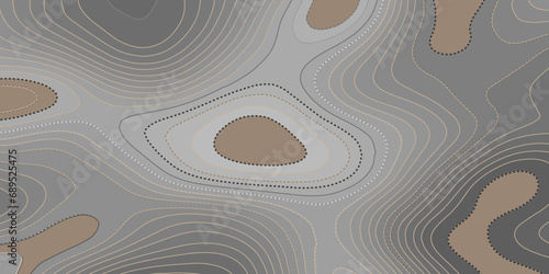 Abstract wavy topographic map. Abstract wavy and curved lines background. Abstract geometric topographic contour map background.