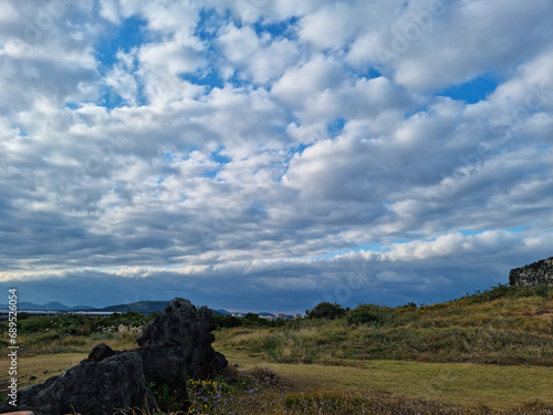 This is the autumn meadow landscape of Jeju Island.