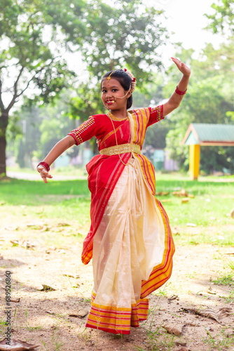 Indian girl child dancing