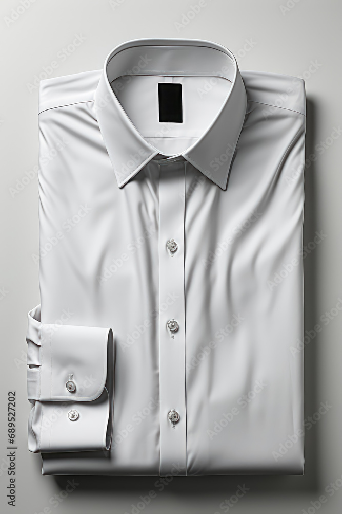 White men's shirt, on a white background. Generative AI. White men's shirt, on a white background. Generative AI.