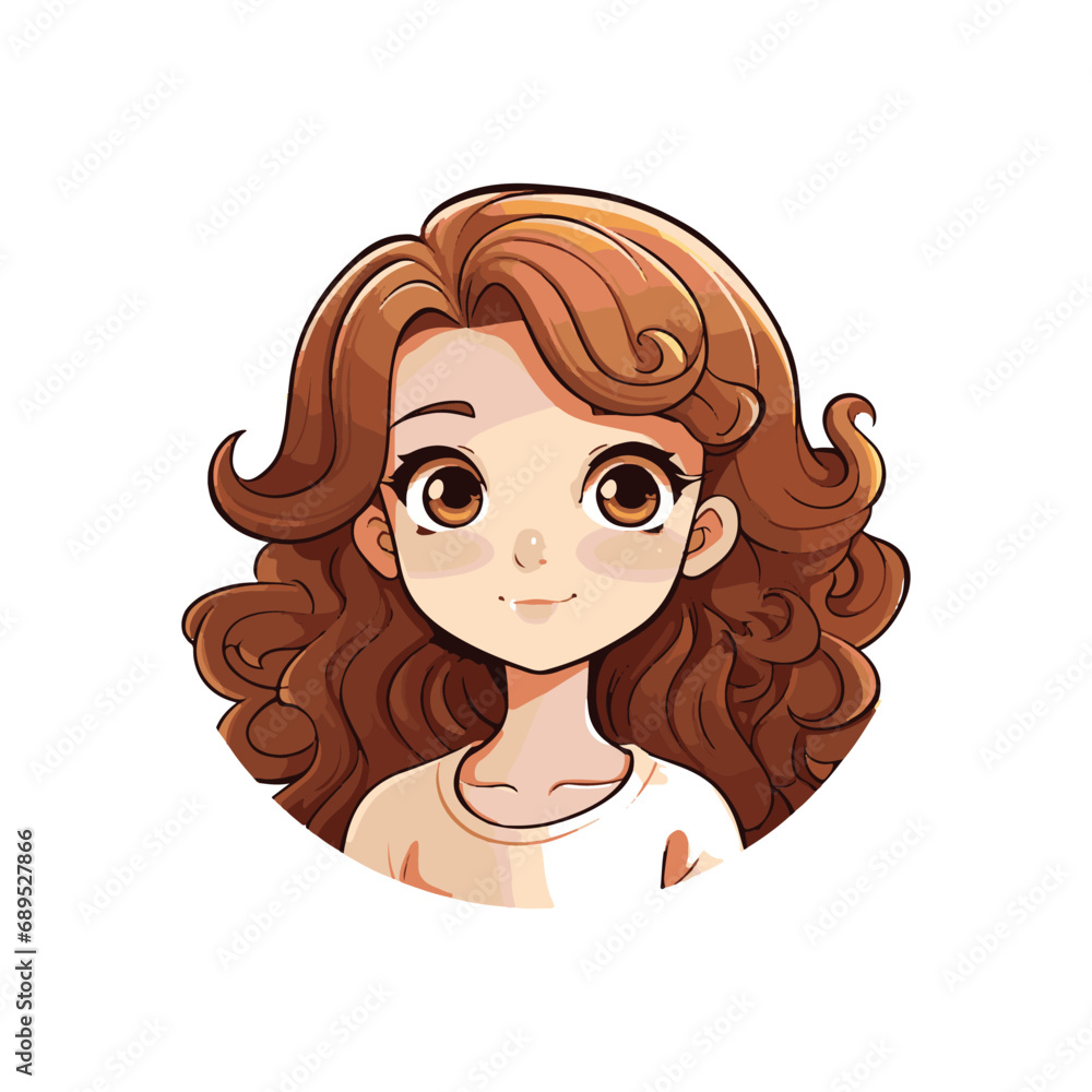 a cute little girl with smile icon illustration a cute little girl with smile icon illustration