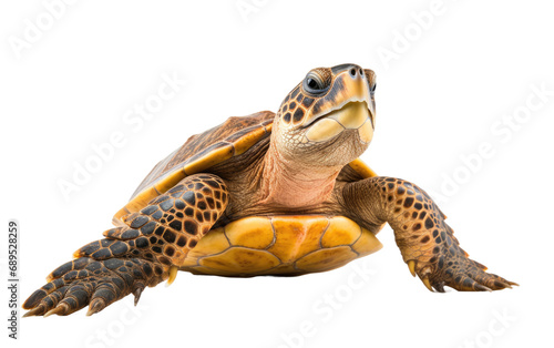 Loggerhead Sea Turtle On Transparent Background photo
