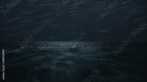 A timelapse of the stars, over the raging ocean at night. 

 - created with generative ai (midjourney for image and magnific for upscale)