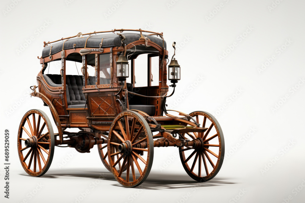 Fototapeta premium Old stagecoach or passenger caravan. Generative AI.