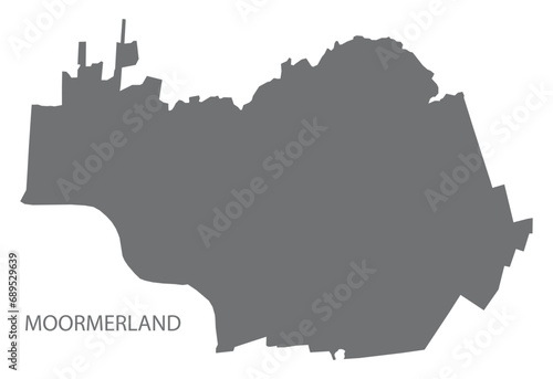 Moormerland German city map grey illustration silhouette shape