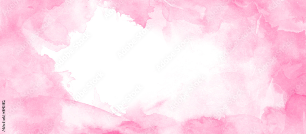 monochrome pink and white ink effect watercolor background with watercolor stains, abstract fine brushed background with pastel watercolor, pink watercolor background for cover, presentation and card.