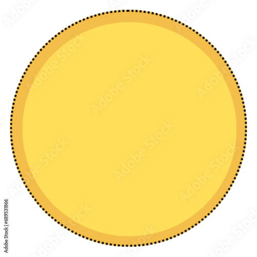 golden round button