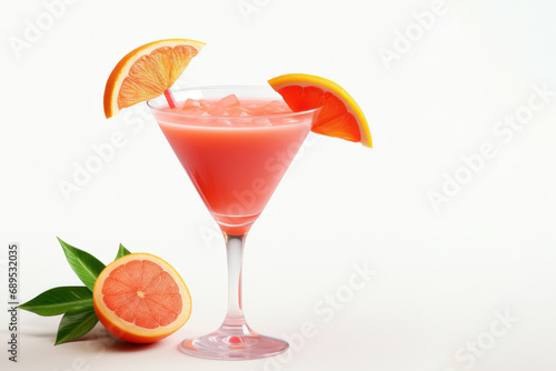 Cocktail in margarita glass, isolated on white background. Generative AI.
