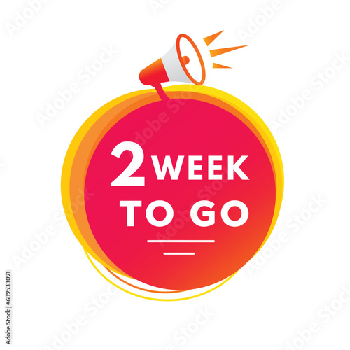 2 week to go banner, design. count time sale or promo for websites, landing page or advertising. Flat Vector template isolated on white background.