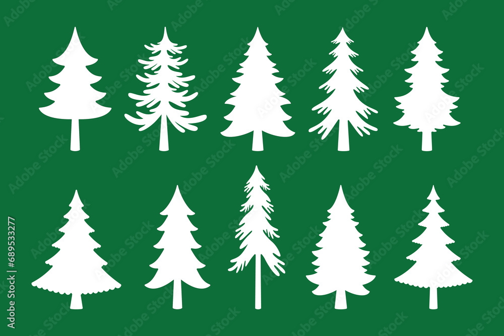 Set of pine tree vector