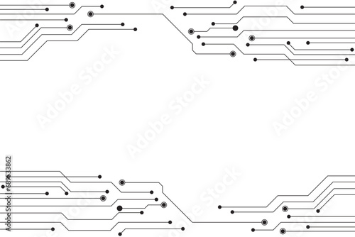 Abstract futuristic circuit board Illustration, Circuit board with various technology elements. Circuit board pattern for technology background. Vector illustration