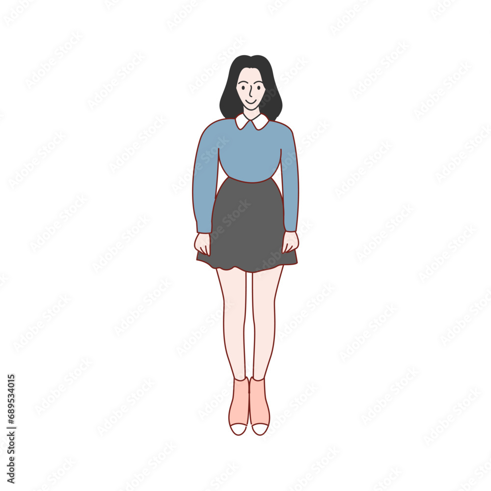 Fototapeta premium set of stylish woman poses illustration