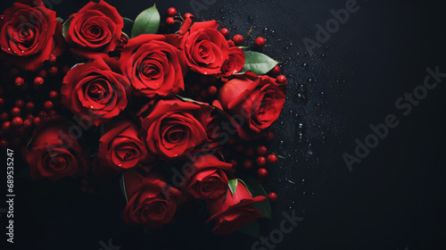 Beautiful bouquet of fresh Red roses