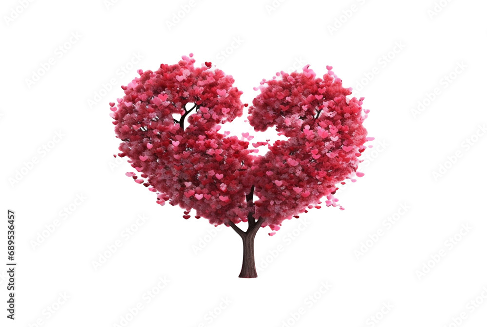 Fototapeta premium love shape tree isolated transparent background. generative ai