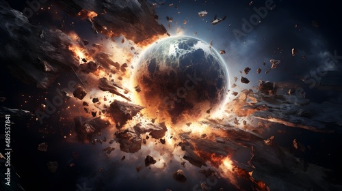 Planets and galaxies in outer space showing the beauty of space exploration. Planets and stars in outer space. Science fiction wallpaper.