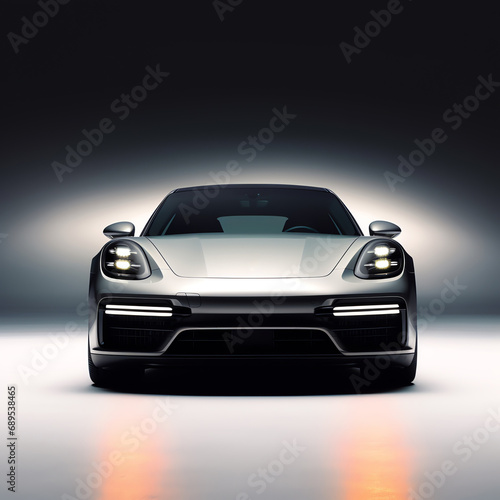 a sports car with lights on © Victor