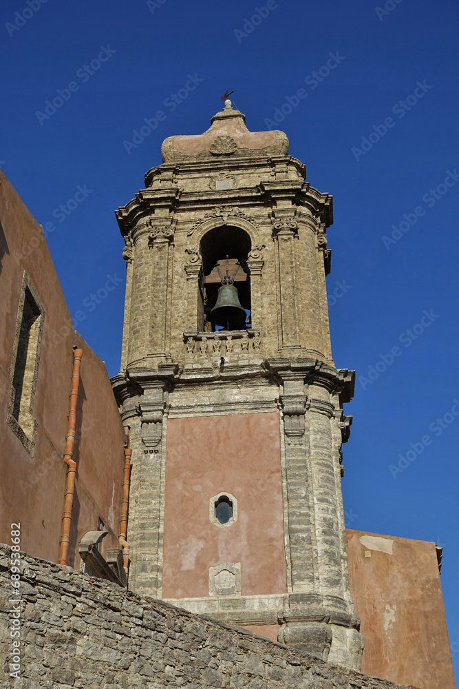 Obraz premium Church Bell Tower, Erice, Trapani, Sicily, Italy, Europe