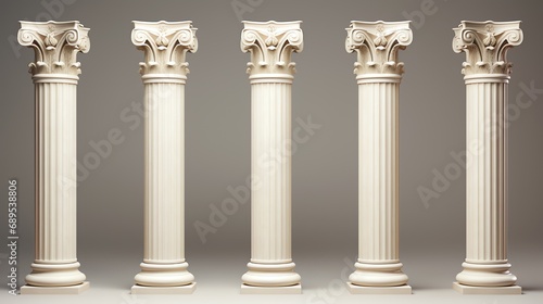 a group of white pillars photo