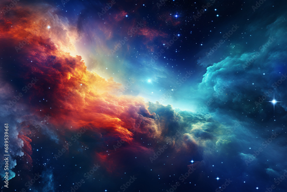 Space Background with Colorful Galaxy