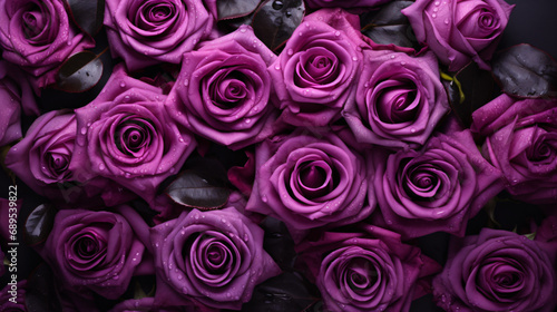 Bouquet of viva magenta roses