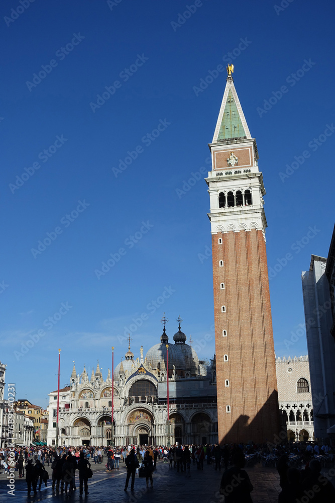 St. Mark’s Bell Tower, St. Mark’s Square, Piazza San Marco, Venice, Veneto, Italy, Europe, Italian, European