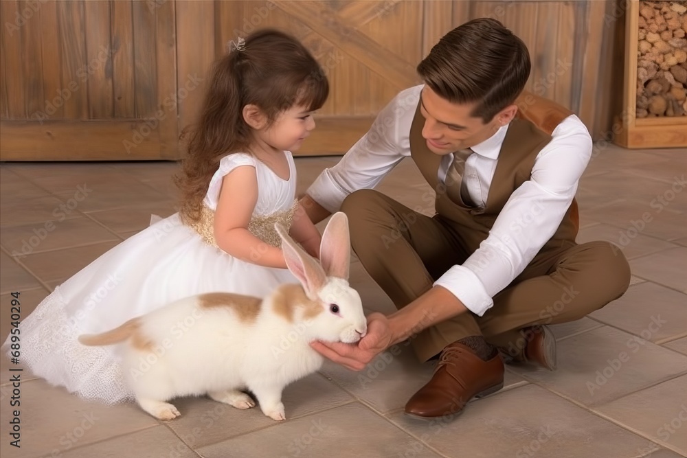 Happy Children with Easter Bunny or Chick - Capturing Wonder and Magic with Light and Soft Tones Happy Children with Easter Bunny or Chick - Capturing Wonder and Magic with Light and Soft Tones