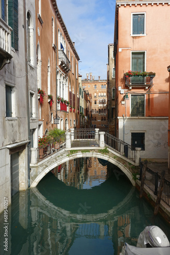 Bridge on canal, Venice, Veneto, Italy, Europe, Italian, European