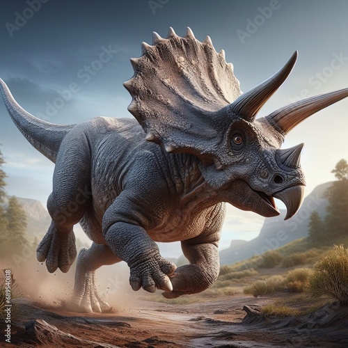 Triceratops Running