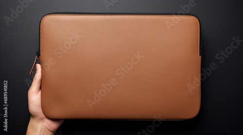 Laptop bag leather case round edges © kardaska