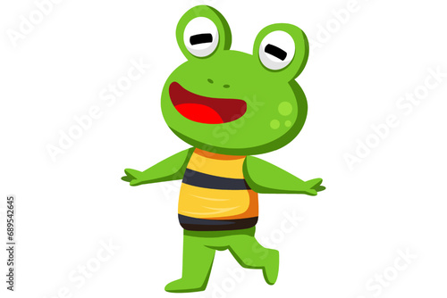 Cute Frog Character Design Illustration