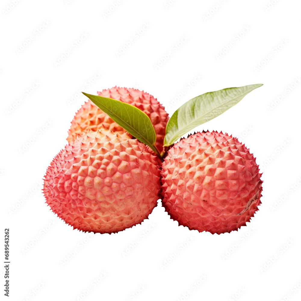 Juicy Lychee isolated on transparent background. Generative Ai. Juicy Lychee isolated on transparent background. Generative Ai.