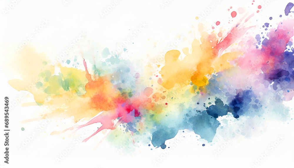 Fototapeta premium Colorful watercolor splashes on white background