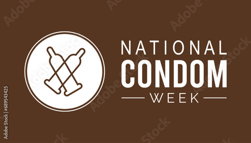 Vector illustration on the theme of National Condom week observed each year during February.banner, Holiday, poster, card and background design.