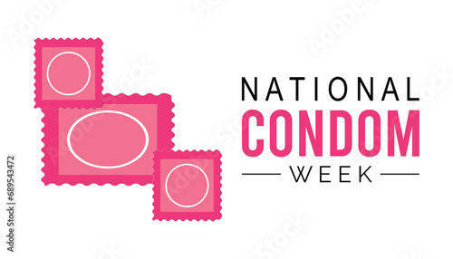 Vector illustration on the theme of National Condom week observed each year during February.banner, Holiday, poster, card and background design.