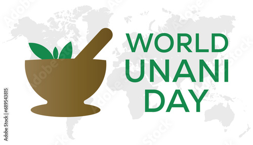 Vector illustration on the theme of World Unani Day observed each year during February.banner, Holiday, poster, card and background design.