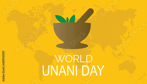 Vector illustration on the theme of World Unani Day observed each year during February.banner, Holiday, poster, card and background design.