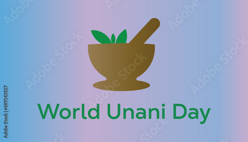 Vector illustration on the theme of World Unani Day observed each year during February.banner, Holiday, poster, card and background design.